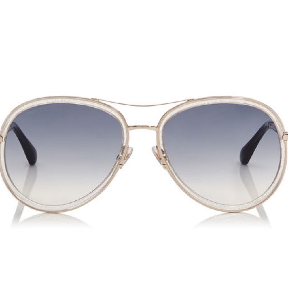 Jimmy Choo Glitter and Metal Aviator Sunglasses
